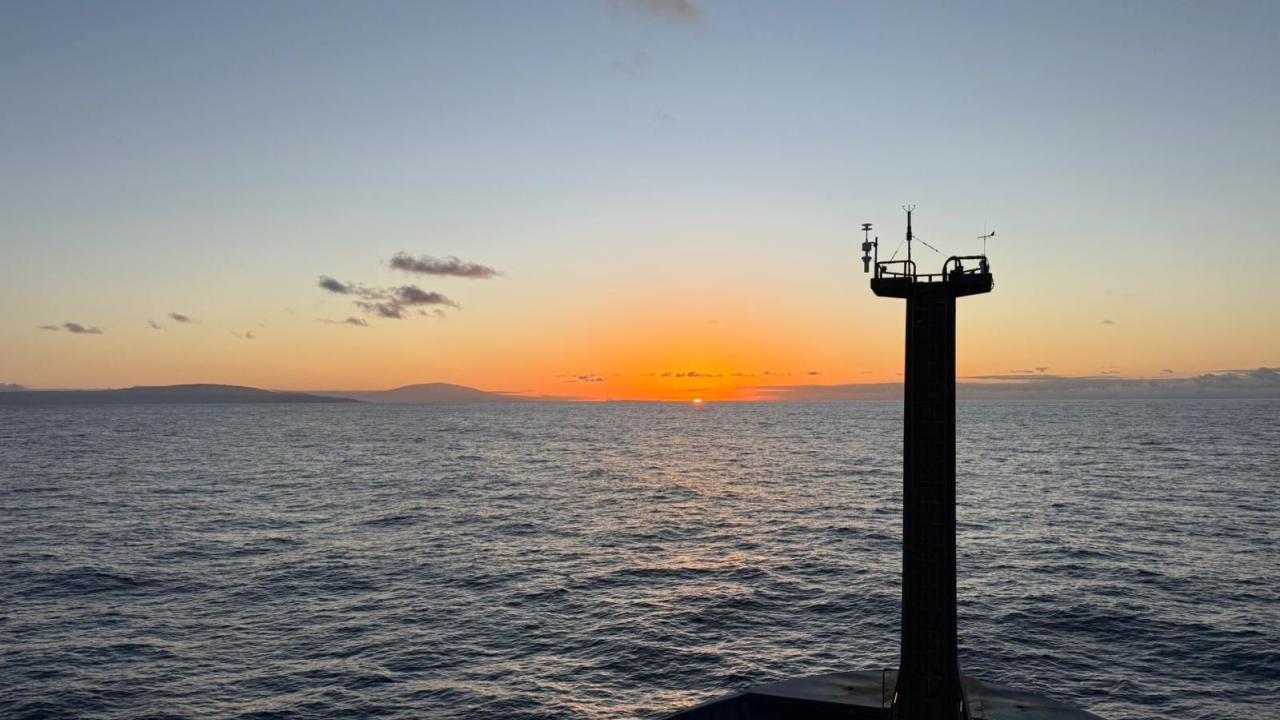 A sunset view from a boat