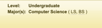 Picture of OASIS page displaying the following information - Class Level: Undergraduate; Major: Computer Science (LS, BS)