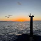 A sunset view from a boat